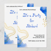 Moderner AquarellGeburtstag Einladung (Vorne/Hinten)