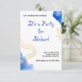 Moderner AquarellGeburtstag Einladung (Stehend Vorderseite)