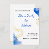 Moderner AquarellGeburtstag Einladung (Vorne/Hinten)