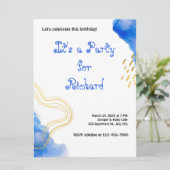 Moderner AquarellGeburtstag Einladung (Stehend Vorderseite)