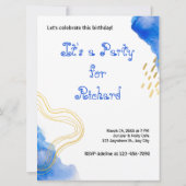 Moderner AquarellGeburtstag Einladung (Rückseite)