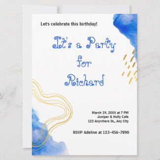 Moderner AquarellGeburtstag Einladung