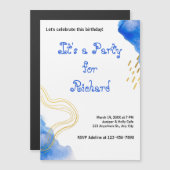 Moderner AquarellGeburtstag Magneteinladung (Vorne/Hinten)