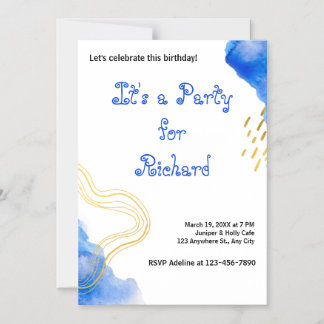 Moderner AquarellGeburtstag Magneteinladung