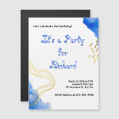 Moderner AquarellGeburtstag Magneteinladung (Vorne/Hinten)