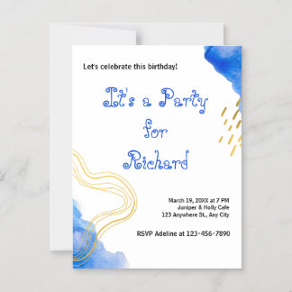 Moderner AquarellGeburtstag Magneteinladung