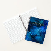 Moderner Aquarellnebel Galaxy Name Blaues Notebook Notizblock (Innenseite)