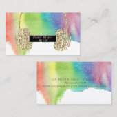 Moderner Aquarellschlauch, Glitzer Headphone DJ Visitenkarte (Vorne/Hinten)