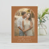 Moderner Arch Boho Arch mit Foto Save the Date (Stehend Vorderseite)