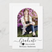 Moderner Arch Cap Calligraphy Abschluss Ankündigung (Vorne/Hinten)