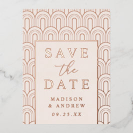 Moderner Arch Deko Wedding Save the Date Folie Einladungspostkarte