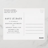 Moderner Arch Deko Wedding Save the Date Folie Einladungspostkarte (Rückseite)
