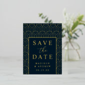 Moderner Arch Deko Wedding Save the Date Folie Einladungspostkarte (Stehend vorne)
