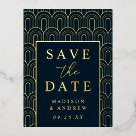Moderner Arch Deko Wedding Save the Date Folie Einladungspostkarte