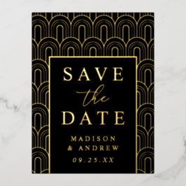 Moderner Arch Deko Wedding Save the Date Folie Einladungspostkarte