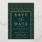 Moderner Arch Deko Wedding Save the Date Folieneinladung (Vorderseite)