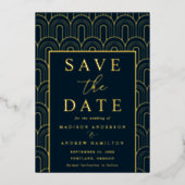 Moderner Arch Deko Wedding Save the Date Folieneinladung (Vorderseite)