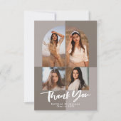 Moderner Arch Dusty Silver Gray Foto Abschluss Dankeskarte (Vorderseite)