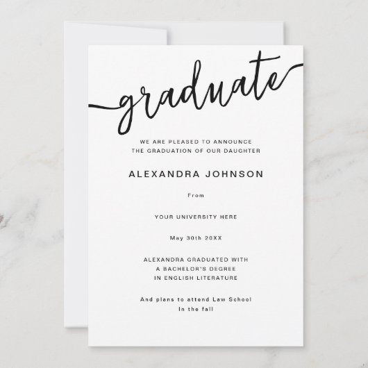 Moderner Arch Foto Abschluss Ankündigung (Rückseite)