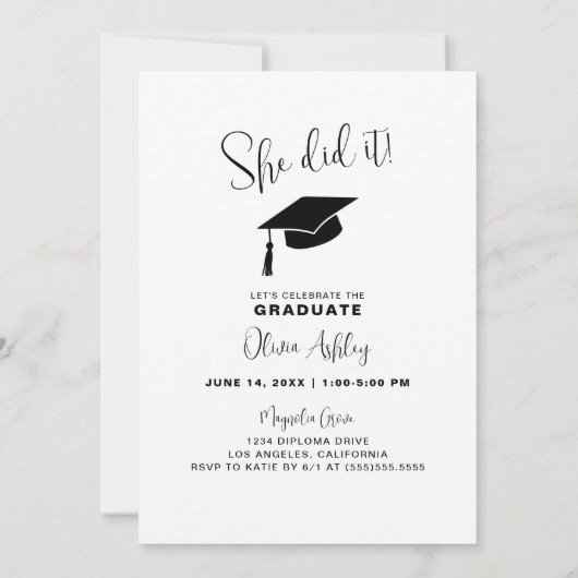 Moderner Arch Foto Abschluss Einladung (Rückseite)