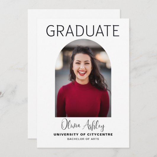 Moderner Arch Foto Abschluss Einladung (Vorne/Hinten)