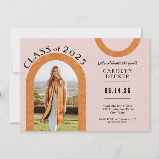 Moderner Arch Foto Abschluss Einladung (Vorderseite)