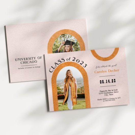 Moderner Arch Foto Abschluss Einladung