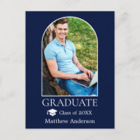 Moderner Arch Grad Cap Foto Blue Abschluss