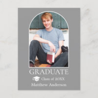 Moderner Arch Grad Cap Foto Grau Abschluss