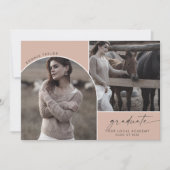 Moderner Arch Lachs Graduate 3 Foto Abschluss Ankündigung (Vorderseite)