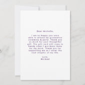 Moderner Arch Lila Color Block Foto Abschluss Dankeskarte (Rückseite)