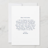 Moderner Arch Navy Color Block Foto Abschluss Dankeskarte (Rückseite)