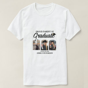 Moderner Arch Proud Parent Collage Foto Abschluss T-Shirt