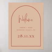 Moderner Arch Terracotta Blush Palm Wedding Willko Poster (Vorne)