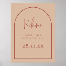 Moderner Arch Terracotta Blush Palm Wedding Willko