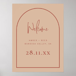 Moderner Arch Terracotta Blush Palm Wedding Willko Poster