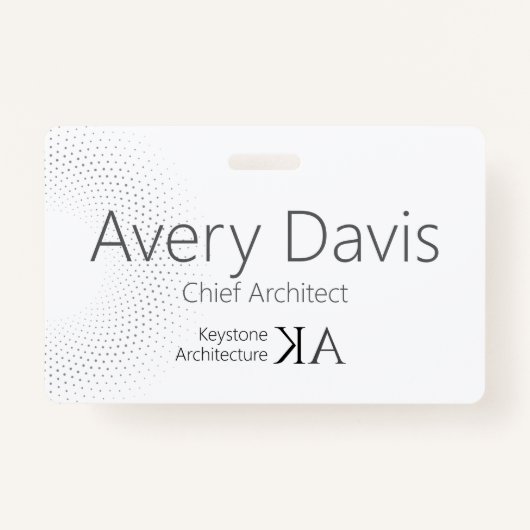 Moderner Architekt | Minimalistische Schwarz-Weiß- Ausweis (Vorderseite)