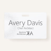 Moderner Architekt | Minimalistische Schwarz-Weiß- Ausweis (Rückseite)