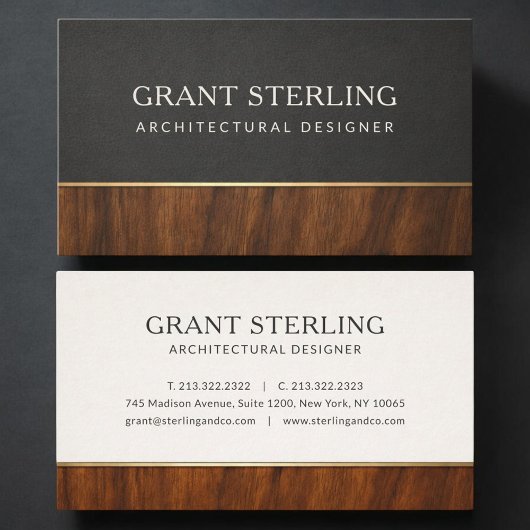 Moderner Architekturdesigner Holz Proficellcard Visitenkarte