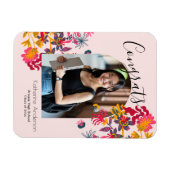 Moderner Arkor Rosa Foto Abschluss Magnet (Horizontal)