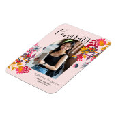 Moderner Arkor Rosa Foto Abschluss Magnet (Linke Seite)