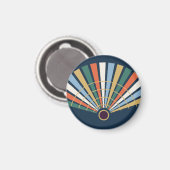 Moderner Art-Déco-Fächer in Navy und Jade Magnet (Vorderseite/Rückseite)