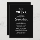 Moderner Arzt Abschluss Schwarz-Weiß-Medizin Einladung (Vorne/Hinten)