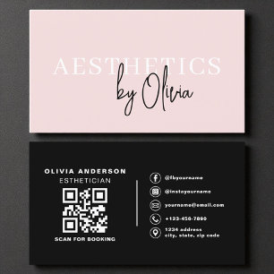 Moderner Arzt für Ersthetik QR-Code Rosa Visitenkarte