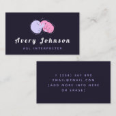 Moderner ASL-Zeichenlehrer Übersetzer-Spaß Visitenkarte (Vorne/Hinten)