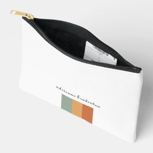 Moderner ästhetischer kleiner Retro-Farbblock Zubehörtasche (Offen)