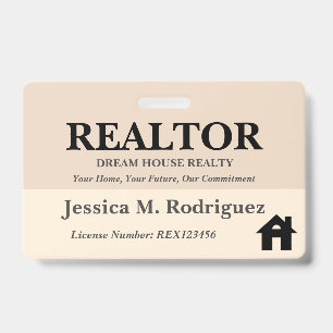 Moderner ästhetischer Realtor Real Anwesen Name Ausweis