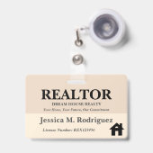Moderner ästhetischer Realtor Real Anwesen Name Ausweis (Vorderseite mit einziehbar)