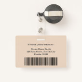 Moderner ästhetischer Realtor Real Anwesen Name Ausweis (Rückseite mit Rechteck)