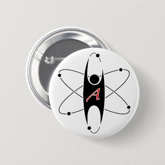 Moderner Atheismuslogoknopf, rund Button (Vorne & Hinten)